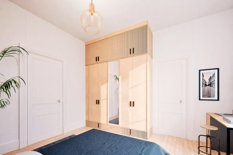 Armoire canopée - bois - vue 3D - Rolpin - Robin DENIS Architecte