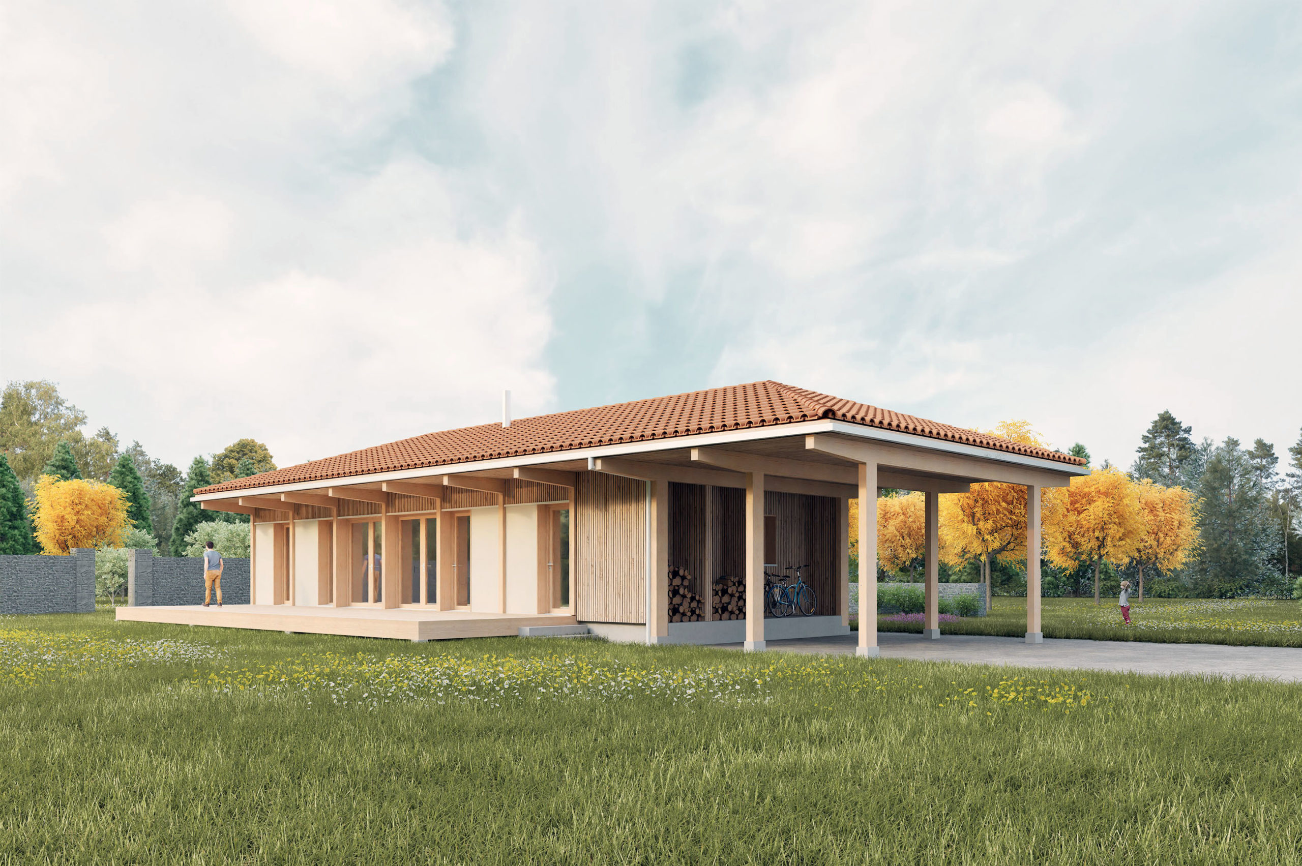 La maison Tori est un projet d'étude d'une maison éco-conçue. Elle est construite en bois et en matériaux bio sourcés. Conception Robin DENIS Architecte.
