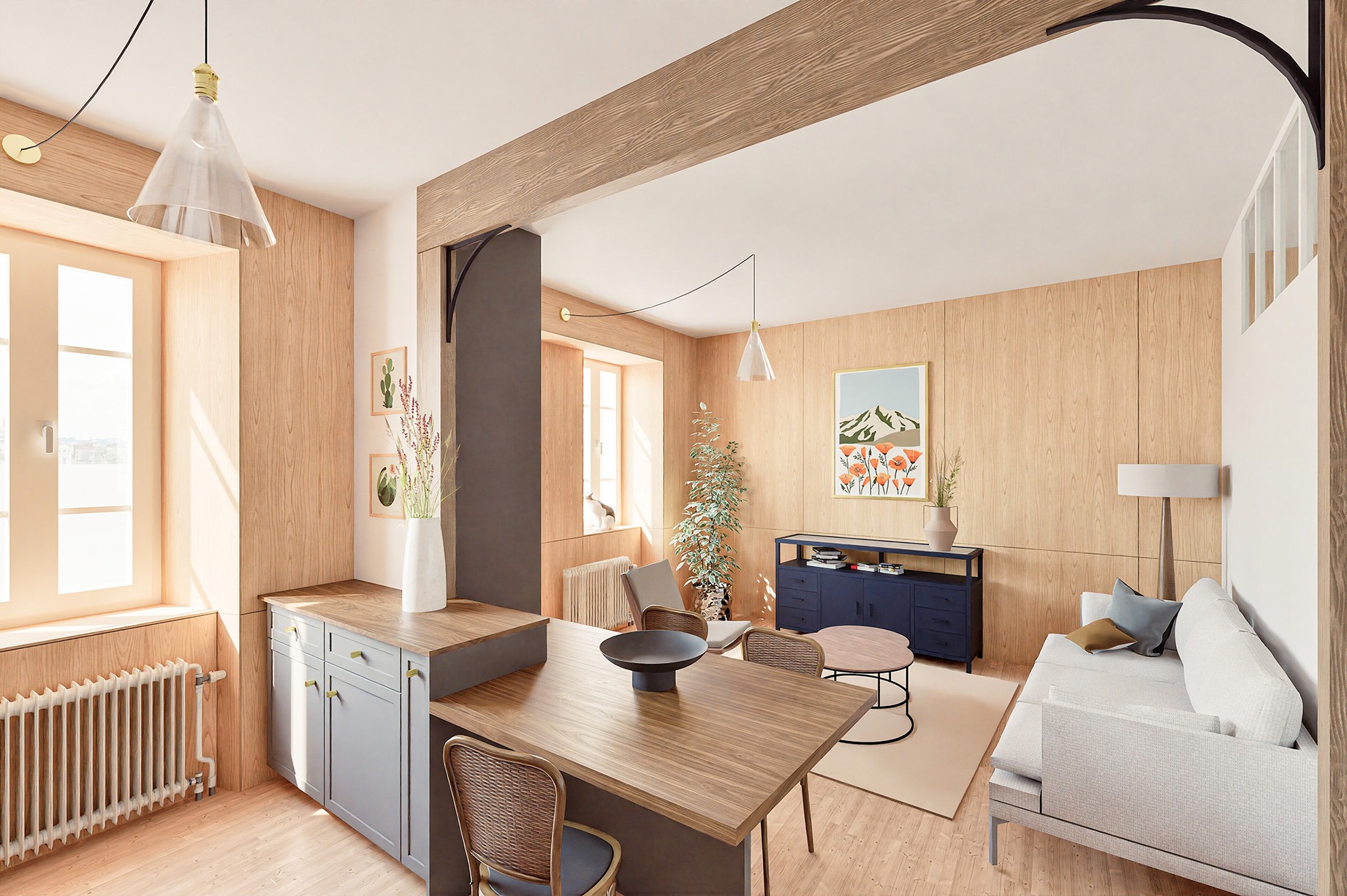 Rénovation en bois et bio sourcé à Allègre
